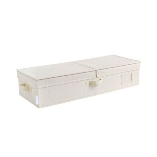 Wethinkstorage 30" X 12" X 6.5" Foldable Under Bed Organizer With Double Folding Ivory
