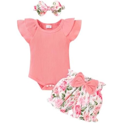 YOUNGER TREE Newborn Infant Baby Girl Clothes Romper Shorts Set Floral Summer Outfits Cute Baby Girl Clothing