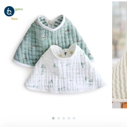Organic Cotton Muslin Oversized Burpy Bib in Sailing Seas | aden + anais