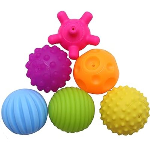 6 Pack Sensory Balls for Kids, Soft & Textured Massage Balls Set Develops Kid's Tactile Senses