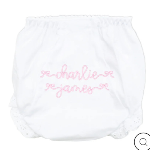 monogram with bows baby bloomers – Miss Monogram