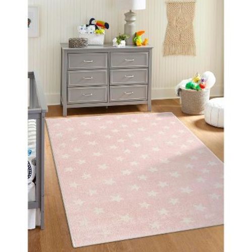 Unique Loom Whimsy Kids Collection Area Rug - Stars (4' 1" X 6' 1" Rectangle Soft Yellow/ivory)