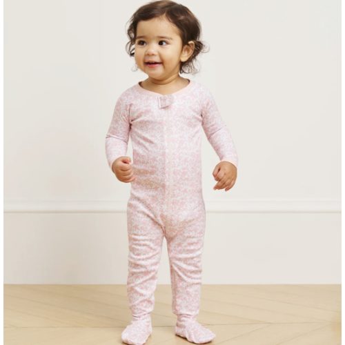 LAKE | Baby | Pima Cotton Pajamas | English Rose Garden Floral Baby Sleeper