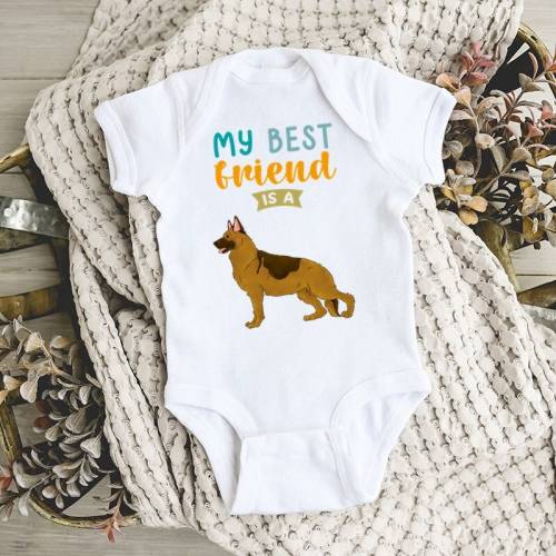 My Best Friend is a German Shepherd Baby Bodysuit, Baby Boy Baby Girl Clothes, Alsatian Dog Baby Shower Gift, Toddler Tee, Baby Announcement