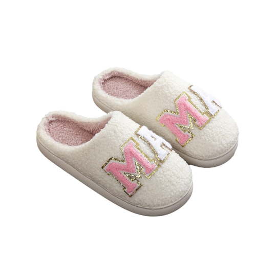 BERANMEY MAMA Bear Slippers for Women Warm Memory Foam Plaid Print Fuzzy Indoor Outdoor Non-Slip House Shoes for Women and Men