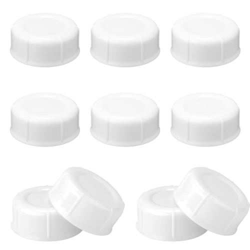 10pcs Narrow Baby Bottle Caps for Dr Brown & Medela Bottles, BPA Free Travel and Storage Baby Bottle Lids Replacement Parts with Sealing Gasket for Ameda Baby Bottles Accessory (White)