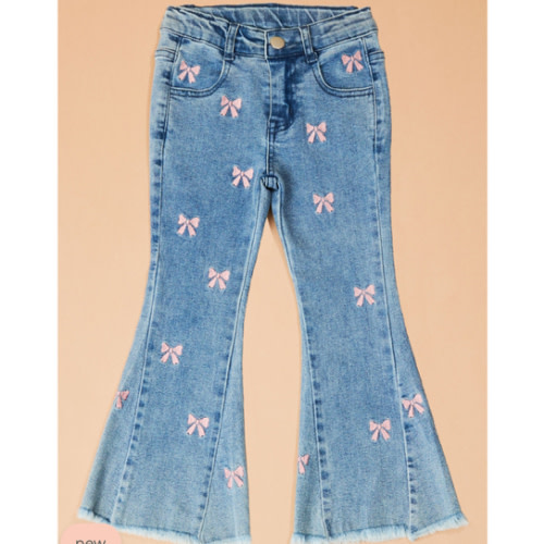 Bianca Bow Flare Jean in Denim | Tullabee