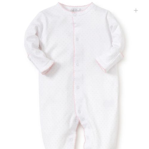White/Pink New Kissy Dots Print Footie