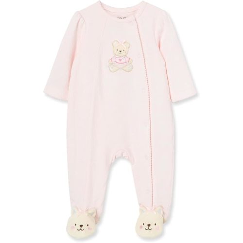 Little Me Clothes for Baby Girls' 100% Cotton Scratch-Free Tag Footie Sleeper, Preemie to 9 Months