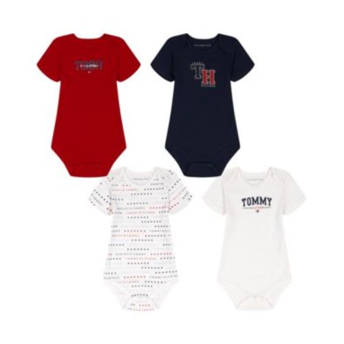 Baby Boys' Signature Short-Sleeve Bodysuits, 4-Pack