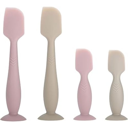 Baby Diaper Cream Spatula Applicator, 4 Pack Baby Butt Paste Spatula Diaper Cream Brush for Newborn Baby, 2 Large and 2 Mini Sizes (Pink, gray)