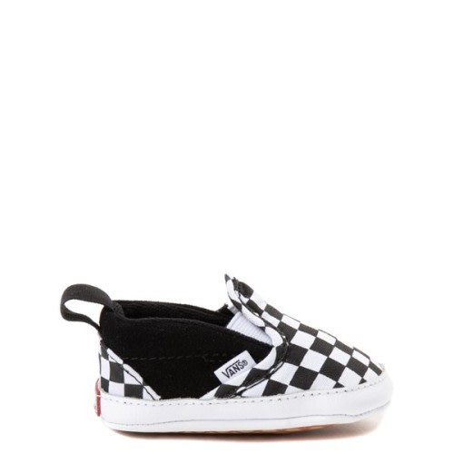 Vans Slip-On V Checkerboard Crib Shoe - Baby - Black / White
