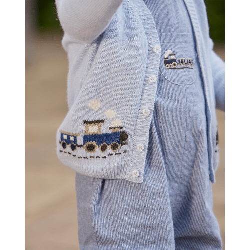 Baby Tarquin Train Cardigan | Trotters London – Trotters Childrenswear USA