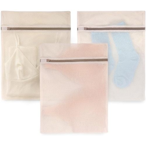 Muchfun Soft Cotton Mesh Laundry Bags for Delicates 12 x 16 Inches 3 Medium