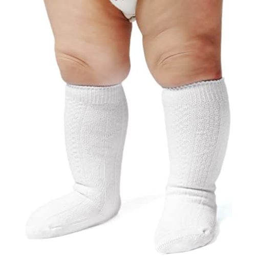 EPEIUS Unisex-Baby Seamless Ribbed/Cable Knit Knee High Socks (Pack of 3/6)