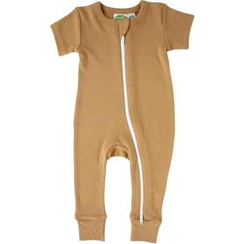PARADE Organic Essential Basics '2-Way' Zip Romper - Short Sleeve