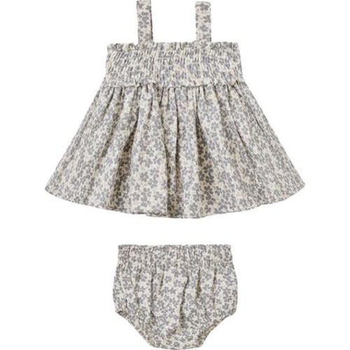 Mae Floral Smocked Organic Cotton Top & Bloomers Set, 3-6M