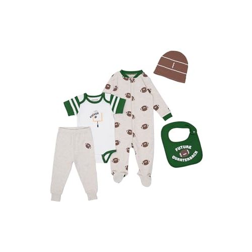 Gertex 5-Piece Layette Sport Set Gift Bundle for Babies & Infants | Baseball, Basketball, Hockey, Soccer, Football