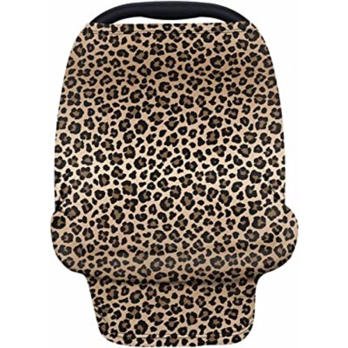 Forchrinse Leopard Cheetah Animal Print Baby Car Seat Canopy for Boys Girls - Soft Nursing Breastfeeding Cover Stroller Cover Baby Car Seat Cover