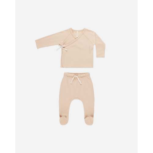 Wrap Top + Footed Pant Set || Shell
