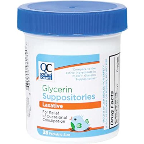 Quality Choice Infants Glycerin Suppositories Laxative Relief 25 Ct Each (2 Pack)