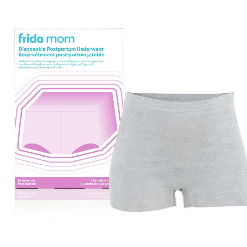 Frida Mom - Boyshort Cut Disposable Postpartum Underwear (Without Pad) - Perineal Recovery - Super Soft, Stretchy, Latex Free - Newborn Baby Hospital Bag Essential - Regular, 8 Pack
