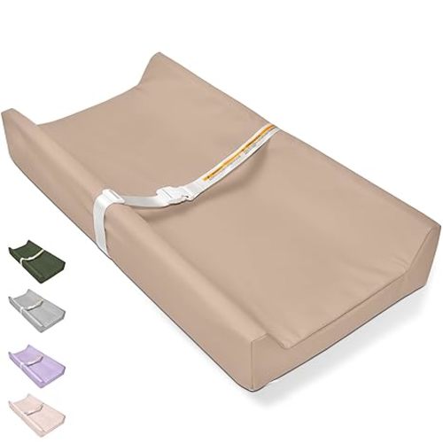 Waterproof Changing Pads Vegan Leather Wipeable Changing Table Pad | Baby Changing Pad No Slip Diaper Changing Table Pad Soft Changing Mat 32x16 Inch Infant Changing Topper for Dresser, Table