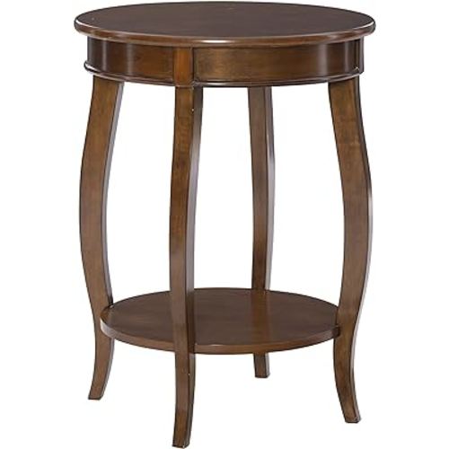 Powell Hazelnut Round Shelf Table, 18" L x 18" W x 24" H