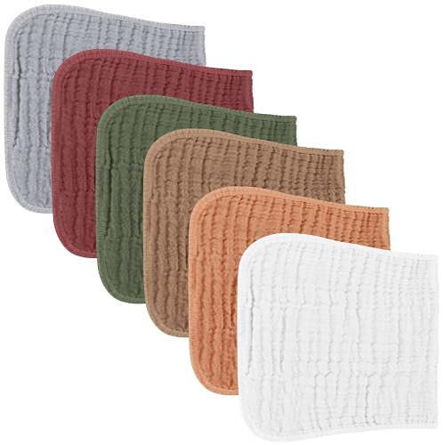 Holzlrgus Muslin Baby Burp Cloths Sets for Unisex- 6 Pack Large Cotton Burping Clothes for NewbornBaby Girls and Boys