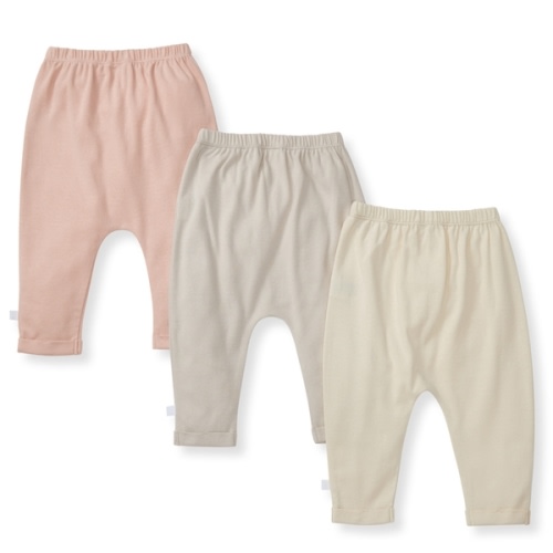 Solid Organic Cotton Baby Pants 3 Pack Ash