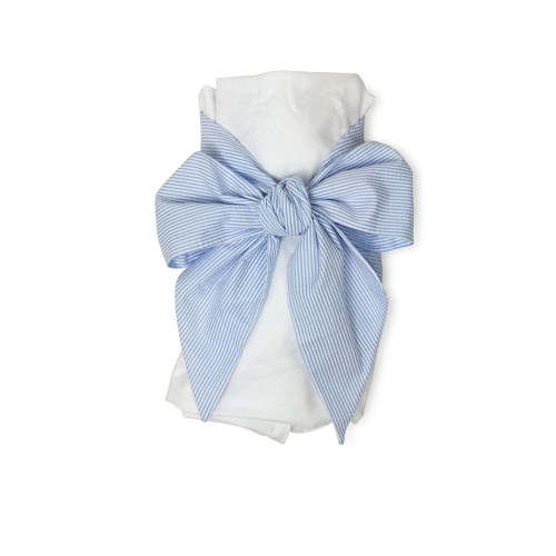 Bow Swaddle ® - Breakers Blue Seersucker