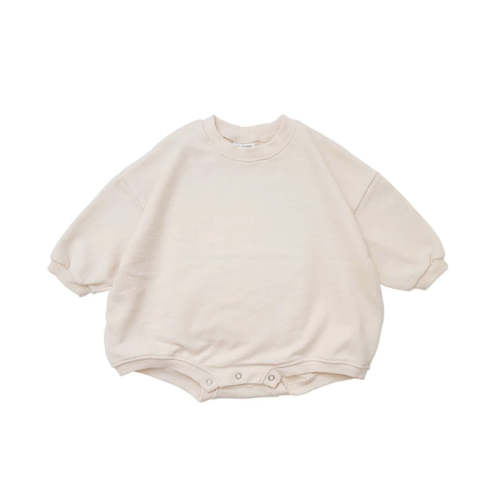 Sweatshirt Romper in White - Size: 0-3m