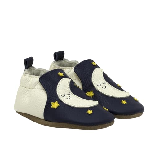 Robeez Baby Boys and Unisex Soft Soles Slip-Resistant Crib Shoes Slippers for Infant and Toddler, 0-24 Months