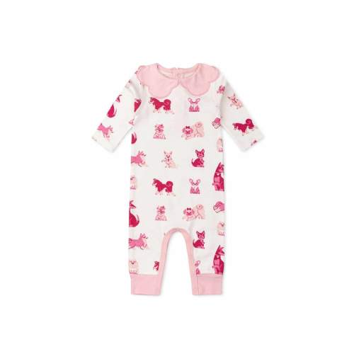 Paris Hilton x Monica + Andy Organic Cotton Baby Scallop Collar Romper, Sizes 0/3 Months-24 Months