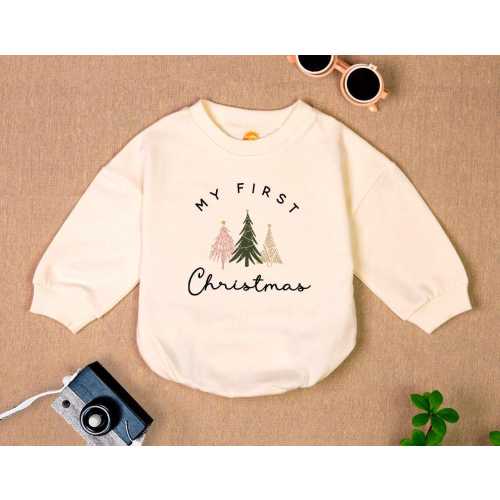 My First Christmas Bubble Romper Sweatshirt, Christmas Baby Bodysuit, Christmas Baby Outfit, Baby Christmas Sweater, Baby Romper, Baby Gifts