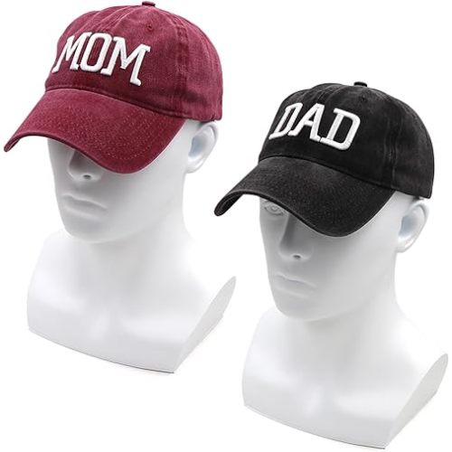 Mom and Dad Hats New Mom Gifts Embroidered Hats for Men Women Adjustable Baseball Cap New Parents Gifts for Couples