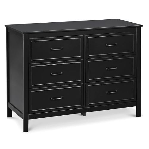 DaVinci Charlie 6-Drawer Baby Dresser - Wooden Double Chest of Drawers for Kids, Boys and Girls - Multi-Purpose Storage Dresser for Bedroom, Nursery, Living Room & Hallway, Easy to Assemble - Ebony