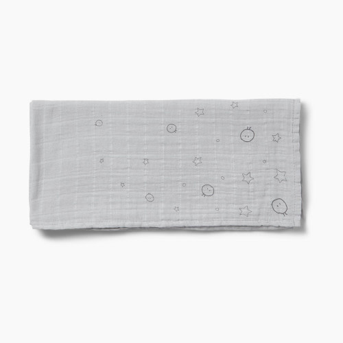 MORI Pre-Washed Muslin Swaddle & Burp Cloth - Light Grey, Regular