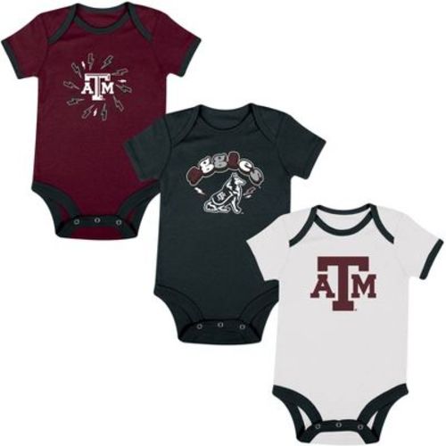 Ncaa Texas A&m Aggies Infant Boys' 3pk Bodysuit - 3-6m