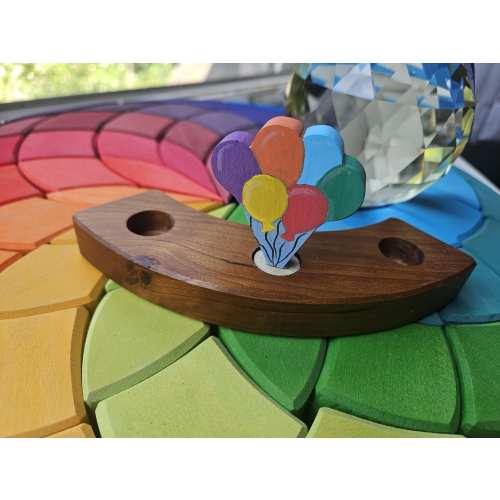 Waldorf Birthday Ring Ornaments for Birthdays and Holidays - Colorful Balloons