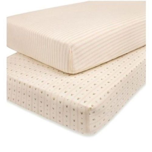 Ely's & Co. Fitted Crib Sheet 100% Combed Jersey Cotton Pink For Baby Girl (pink Tulip Collection)