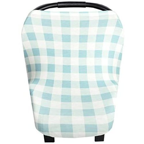 Baby Car Seat Cover Canopy and Nursing Cover Multi-Use Stretchy 5 in 1 Gift"Lincoln" by Copper Pearl