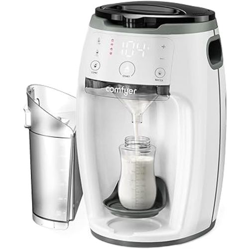 Instant Formula Maker Comfyer, Customizable and Automatic Formula Dispenser Machine with Accurate Temperature Control for Baby, Automatic Powder Blending for All Brands of Bottle and Formula, White