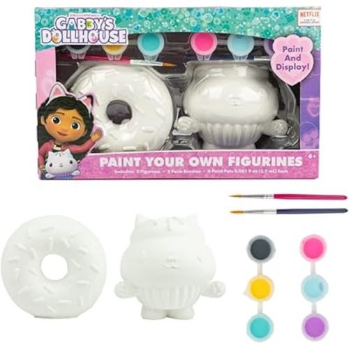 Innovative Designs Gabby’s Dollhouse DIY Paint Your Own Figurines Arts and Crafts Set for Girls