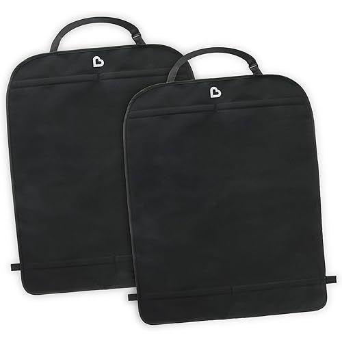 Munchkin® Back Seat Cover for Kids, Deluxe Kick Mats™ Car Seat Protector, Black, 2 Pack