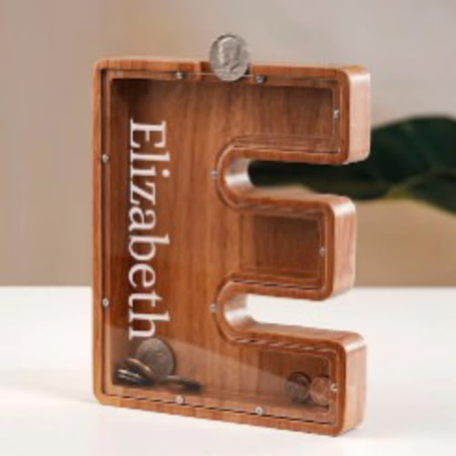 Wooden Letter Piggy Bank – Woodemon