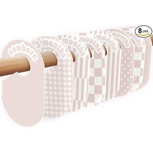 8 Pack Baby Closet Dividers – Pure Green Nursery Organizer for Baby Clothes 0-24 Months, Closet Size Markers, Baby Clothing Organizer for Nursery (Mauve)