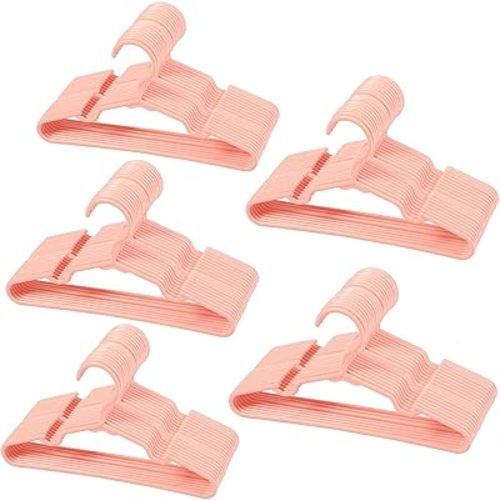 120 pcs Pink Baby Nursery Closet Hangers,Non-Slip Laundry Infant Pant Hanger for Newborn Clothes,Ultra-Thin Child Coat Hanger for Girl Boy Toddler Kid