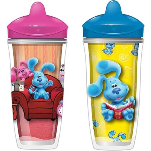 Playtex Baby Sipsters Stage 3 Spout Cups, Spill-Proof, Leak-Proof, Insulated - Blue's Clues, 9 Oz, 2 Count