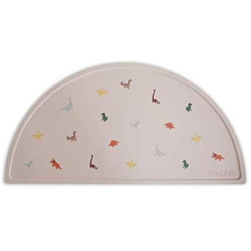 mushie Mantel individual de silicona para niños, diseño antideslizante sin BPA (dinosaurios)